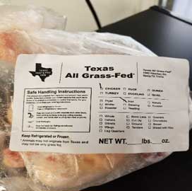 photo of Texas All Grass-Fed label on chicken
